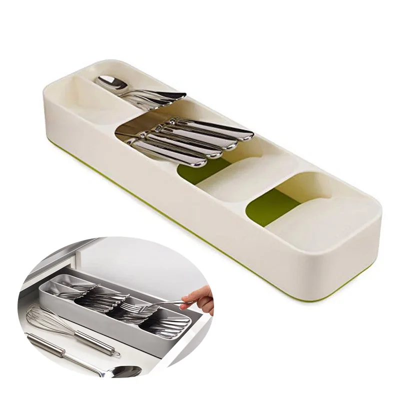 

Kitchen Cutlery Drawer Organizer Drying Cutlery Tray Spoon Divider Storage Box Forks Storage Container for Kitchen Utensils