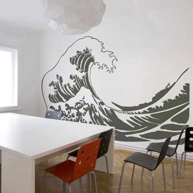 Огромная великая волна от Kanagawa стикеры на стену-океан морская вода серфинг