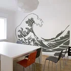 Огромная великая волна от Kanagawa стикеры на стену-океан, морская вода, серфинг, настенная наклейка, детская комната, игровая комната, виниловый Декор