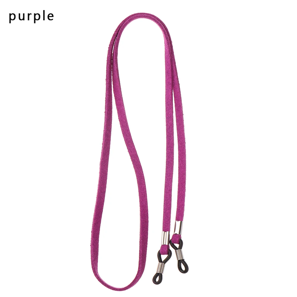 purple 1 HOOH цветные кожаные очки, ремешок для шеи, веревочная лента, 4 цвета, 1 шт., кожаный шнурок для очков, регулируемый держатель для очков - Цвет: purple 1