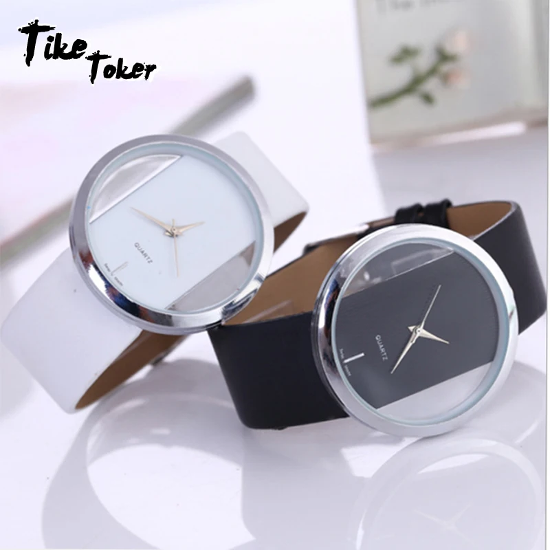 

Tike Toker Belt hollow perspective lovers table leisure men's watch fashion women's watch European and American trend quartz wat