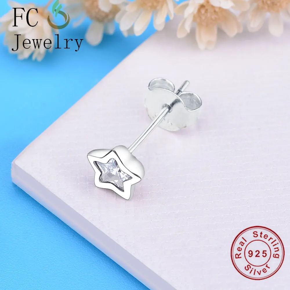 Женские серьги гвоздики из серебра 925 пробы с фианитом|Серьги-гвоздики| |