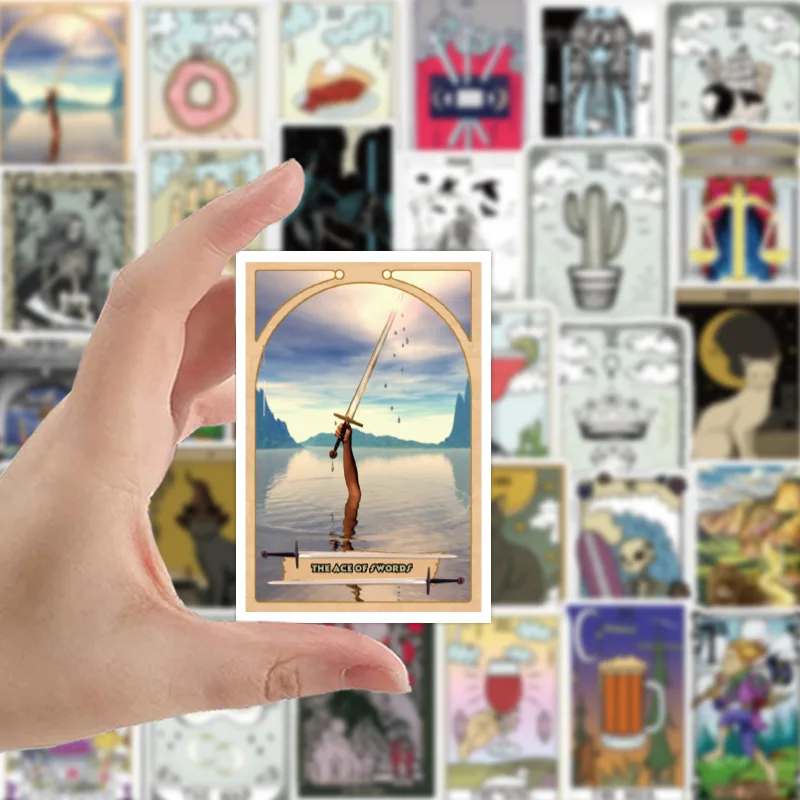 

50 Pcs Tarot Card Graffiti Stickers DIY Car Laptop Bike Motorcycle Luggage Skateboard Guitar Fridge Decal Waterproof PVC Sticker
