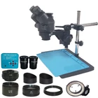 Тринокулярный Стерео микроскоп с двумя ручками и поддержкой 3,5x-90X, 38MP, совместимый с HDMI цифровой видеомикроскоп с USB, камера с адаптером 0,5x