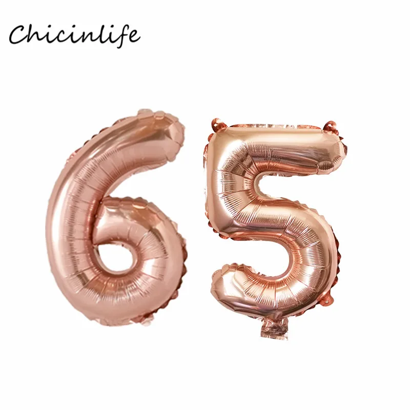 Chicinlife номер 65 фольгированные шары с днем рождения шар на выход на свадьбу юбилей, вечеринка, украшение 65-й день рождения