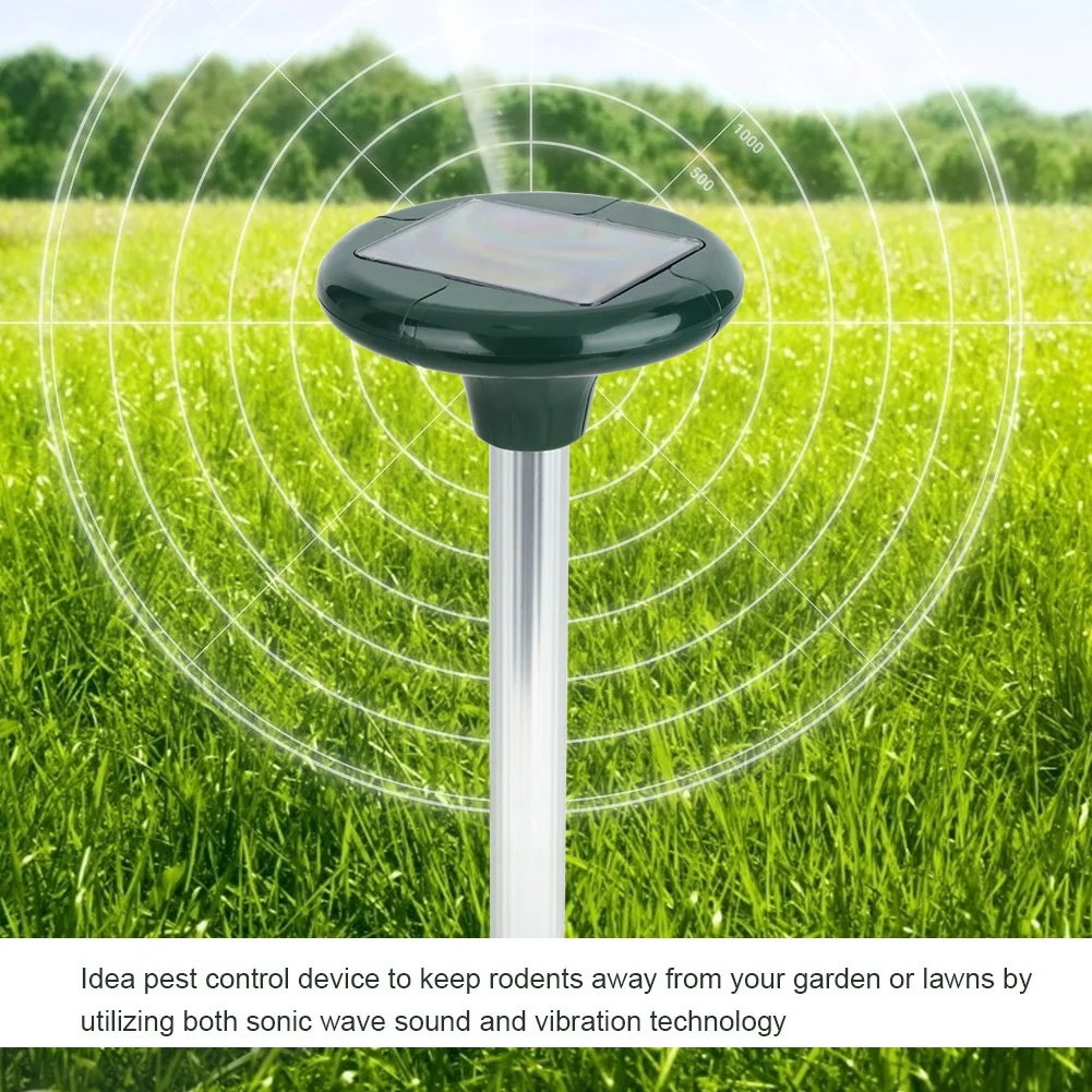 

2pcs Solar Powered Ultrasonic Sonic Mouse Mole Pest Rodent Repeller Repellent Yard Repeller Outdoor Lamp Yard Garden