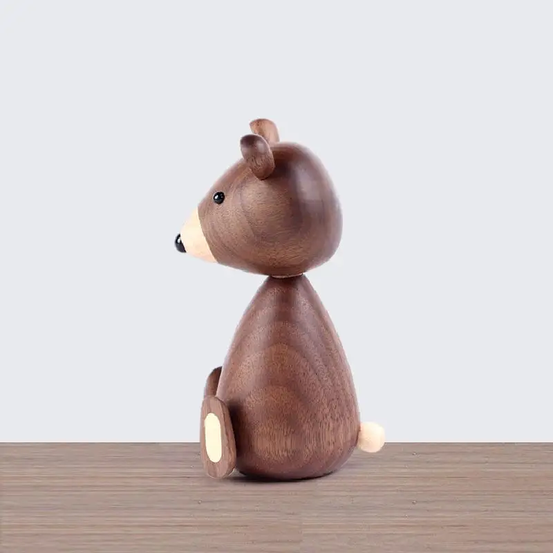 Деревянная фигурка персиковый медведь в скандинавском стиле ремесленные