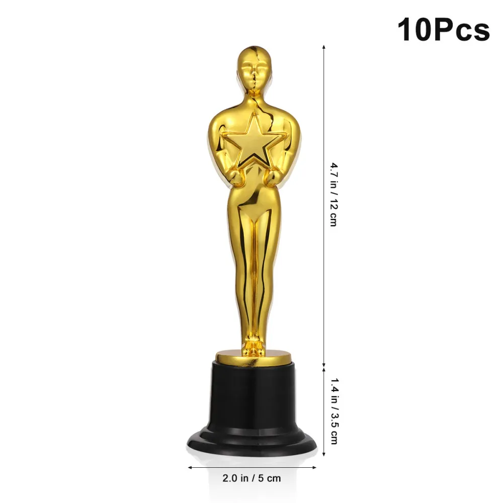 

NUOBESTY 10Pcs Golden Award Trophy Reward Prizes for Party Celebrations Ceremony Appreciation Gift Sport Awards