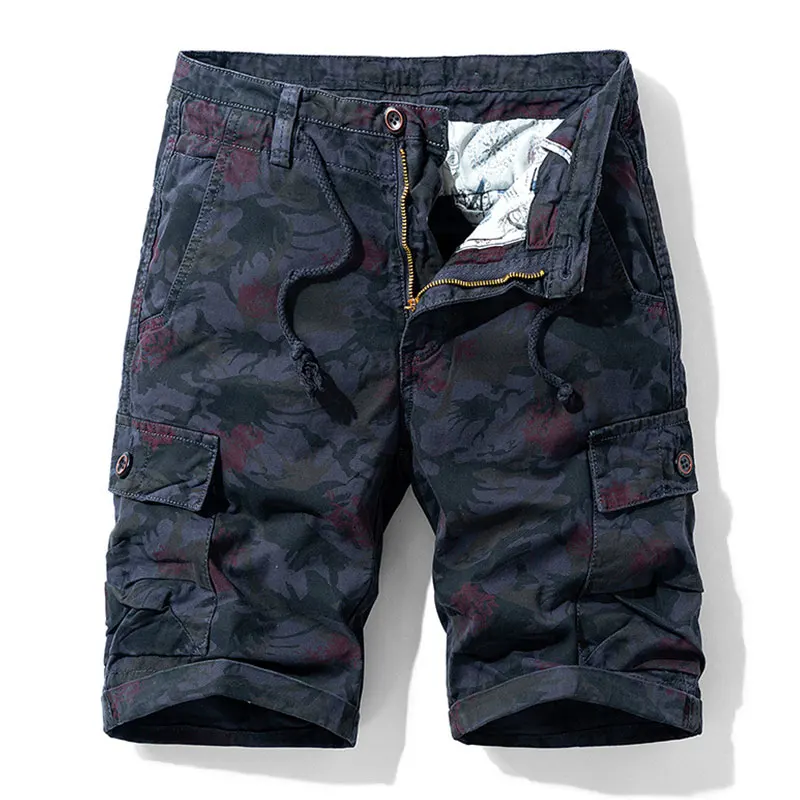 Шорты карго мужские камуфляжные хлопок до колена повседневные штаны стиль