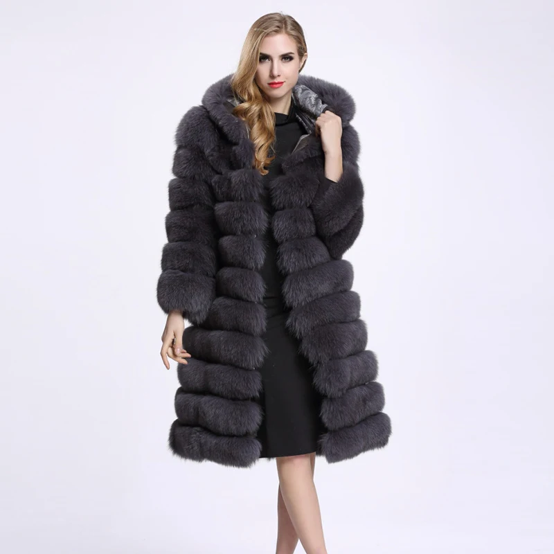 Новинка зимы 2019 Толстая теплая Длинная женская блестящая куртка с капюшоном из