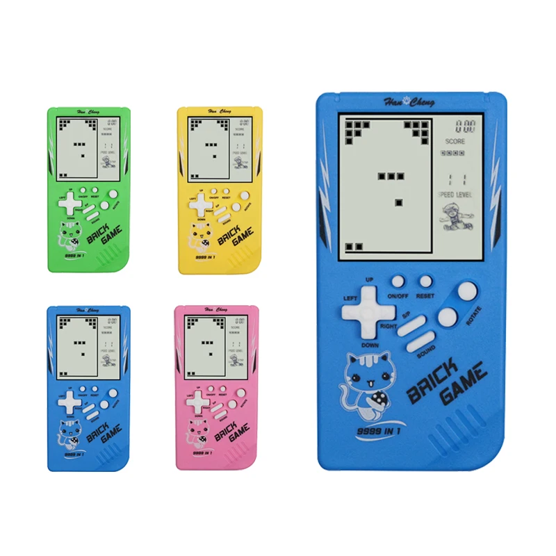 

Childhood Retro Classic Tetris Handheld Game Player 2.7'' LCD Electronic GameToys Pocket Game Console Riddle Educational Toy