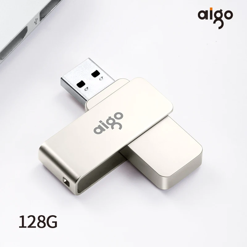 Высокоскоростной металлический usb флеш накопитель Aigo 128 г 3 0 вращающийся на 360 °