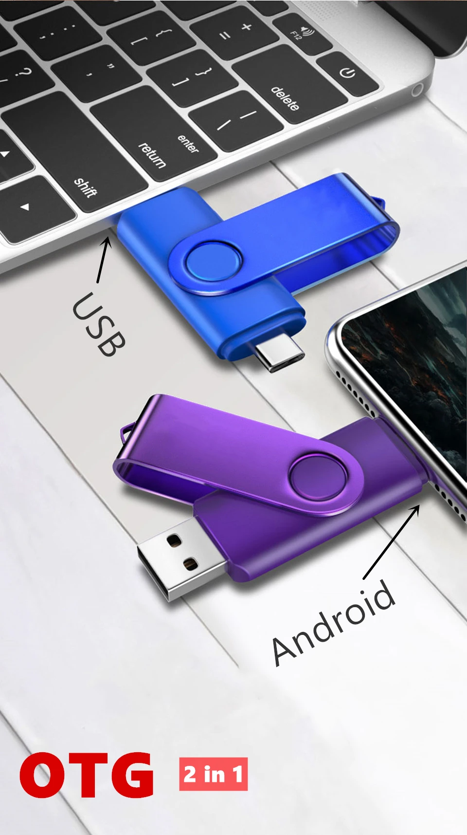 Otg usb flash для мобильного телефона 4 ГБ 16 ГБ 32 ГБ 64 Гб 128 ГБ usb флеш-накопитель карта памяти Флешка usb флеш-накопитель
