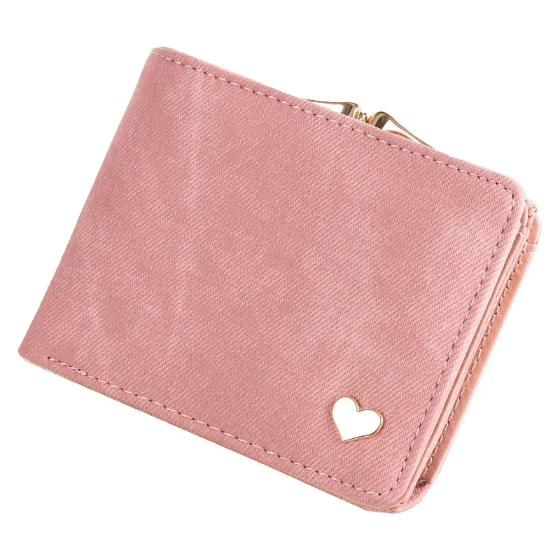 Women Small Clutch Wallet MultiFunction Change Purses Heart Decoration Big Capacity Wallets Cute Card Holder Money Bag