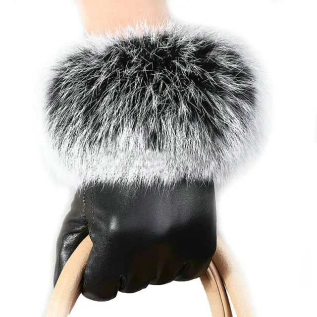 Cycling Gloves Women leather Autumn Winter Warm Rabbit Fur gloves Mittens I401031 | Спорт и развлечения