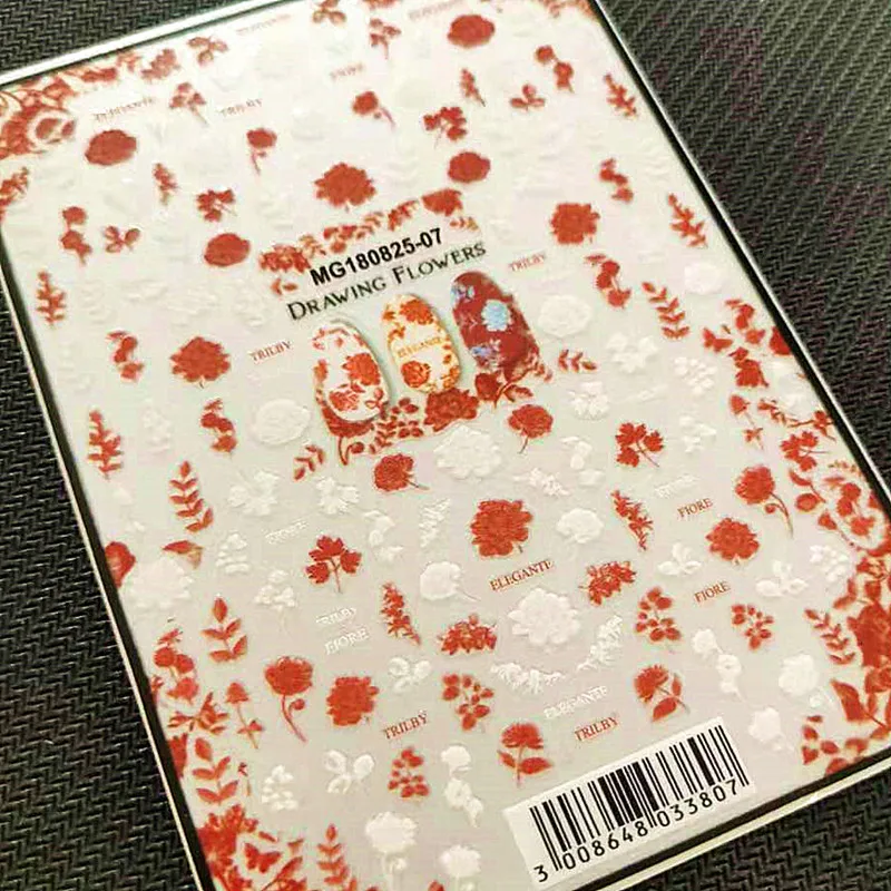 

Newest MG825-06 flower 3d line circle 3D nail art sticker decal stamping back gule DIY nail decoration tools