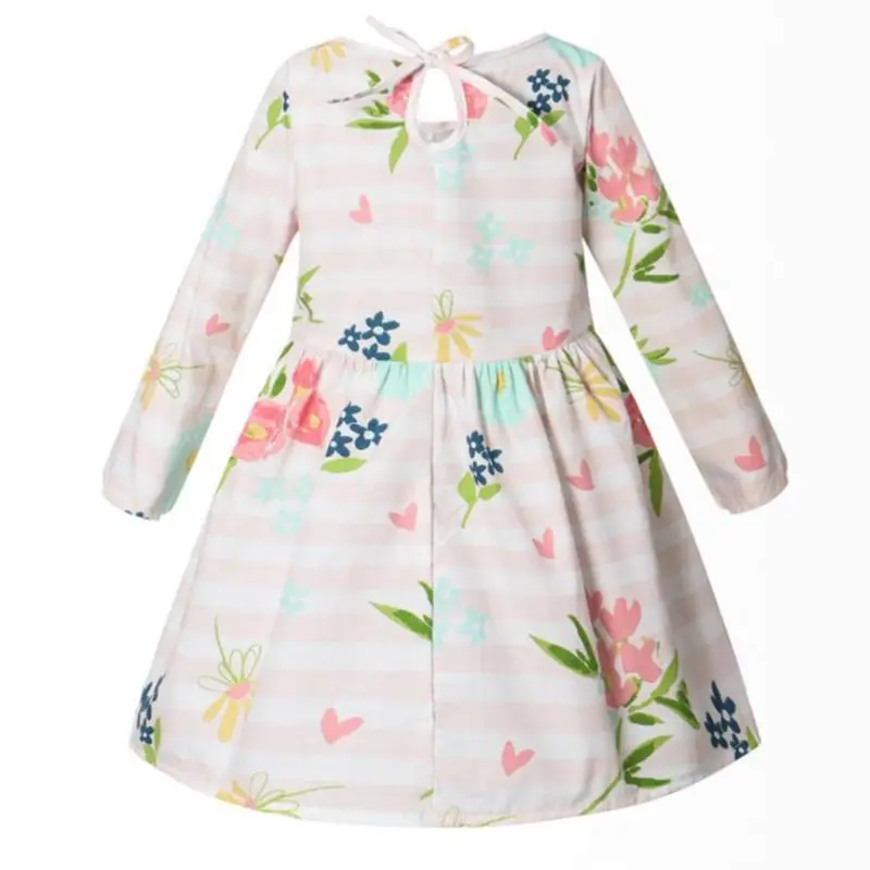 Коллекция 2021 года весенне-осенние платья с принтом для девочек Хлопковое платье