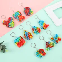 push pops its mini keychain dinosaur simple dimple fidget toy for autism adhd anxiety anti stress relief edc sensory bubble