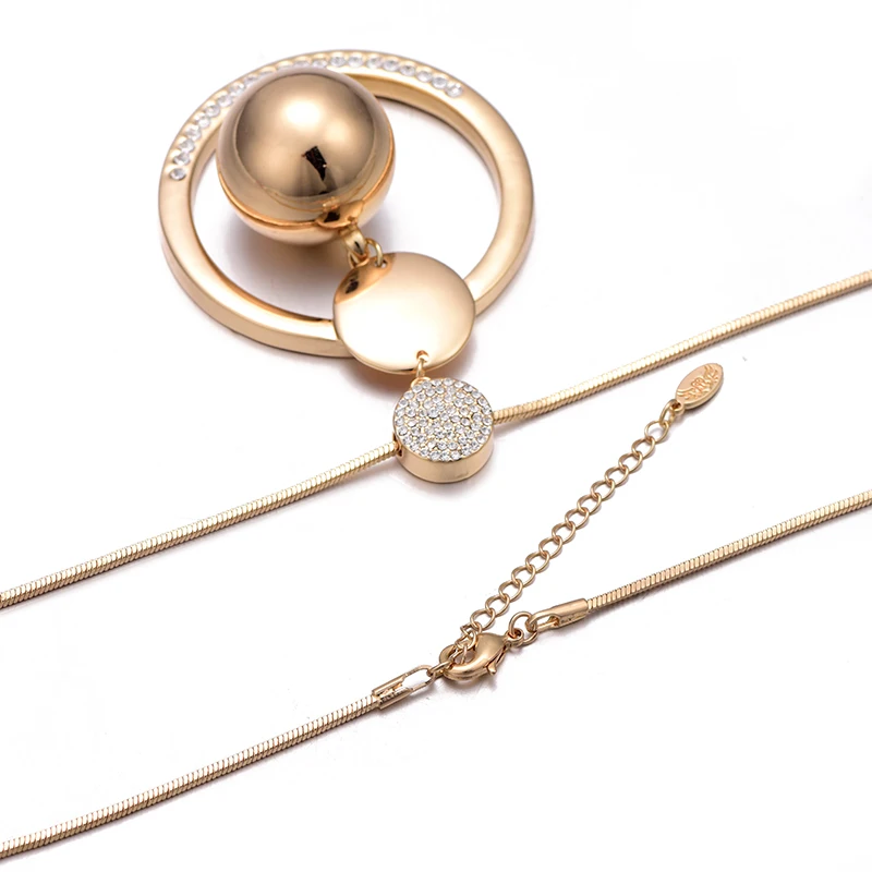 

Gold Ball Circles Pendants Necklace European Elegant Personality Long Necklace For Women Collares Mujer Jewelry Gifts 2021 new
