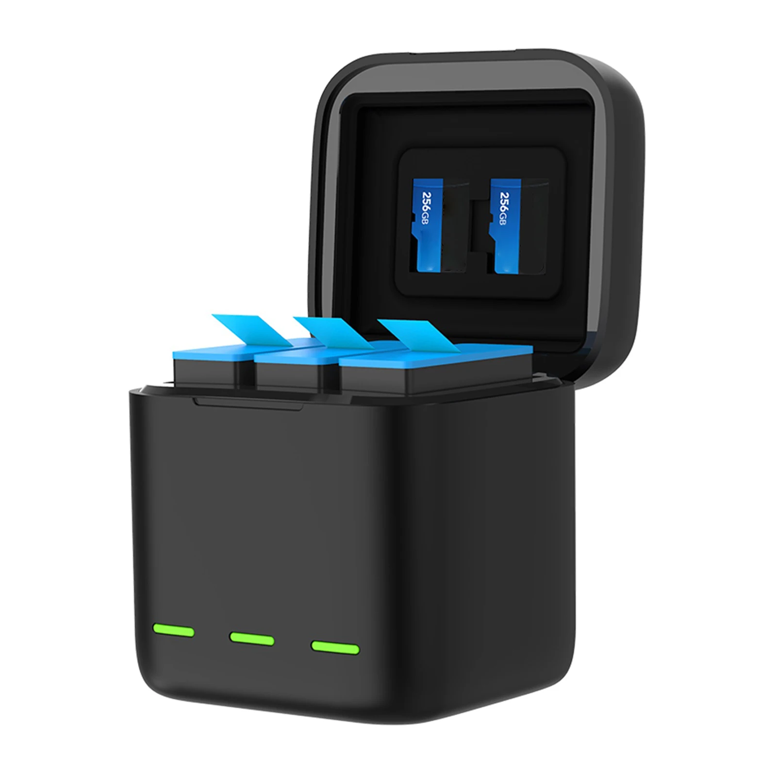 for gopro hero 9 triple battery charger 2 battery pack charging box type c cable for go pro hero9 black camera accessories set free global shipping