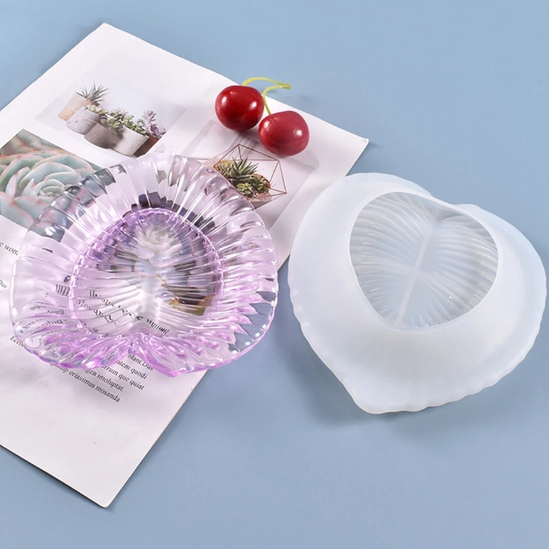 

С украшением в виде кристаллов эпоксидная смола, форма сердца в форме листьев для хранения фруктов лоток силиконовые формы MXME