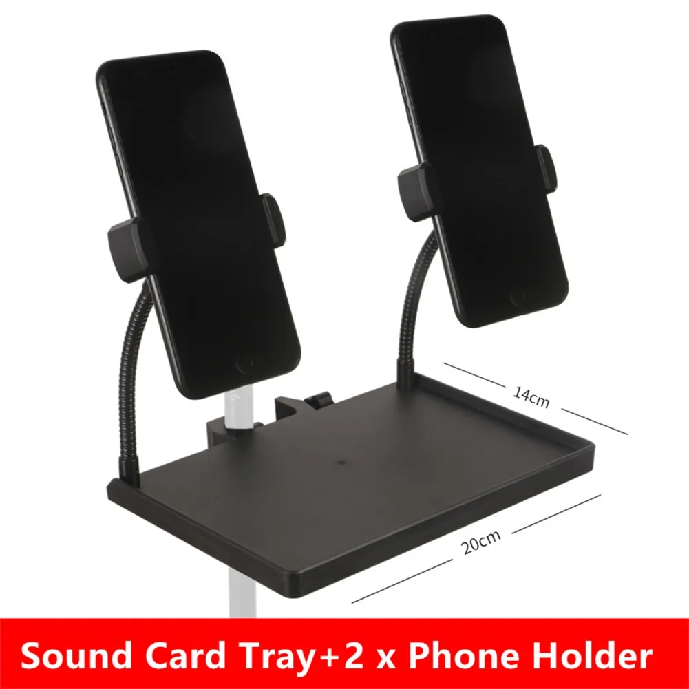 

Microphone Stand Sound Card Tray Bracket Guitar Performance Live Phone Holder For 6cm To 10cm Smartphone Devices Accessories