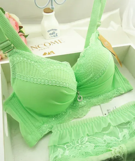 

Non-Steel Ring Thin Bra Thick 6 Cm Set Bra Push up Underwear Suit
