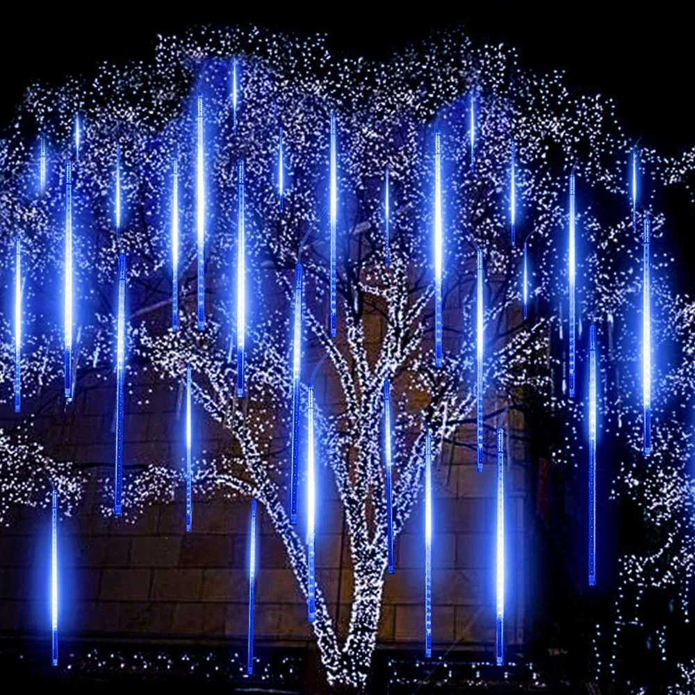 8 Tubes LED Meteor Shower Rain string light 50cm 30cm Icicle Snowfall raindrop Xmas decoration +AC110-240V Power adapter | Лампы и