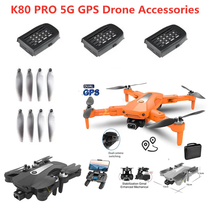 

K80 PRO GPS 8K RC Drone Parts 2200mAh Battery/Propeller/USB Line For K80PRO Accessories K80 PRO Battery K80PRO GPS Drone Blades