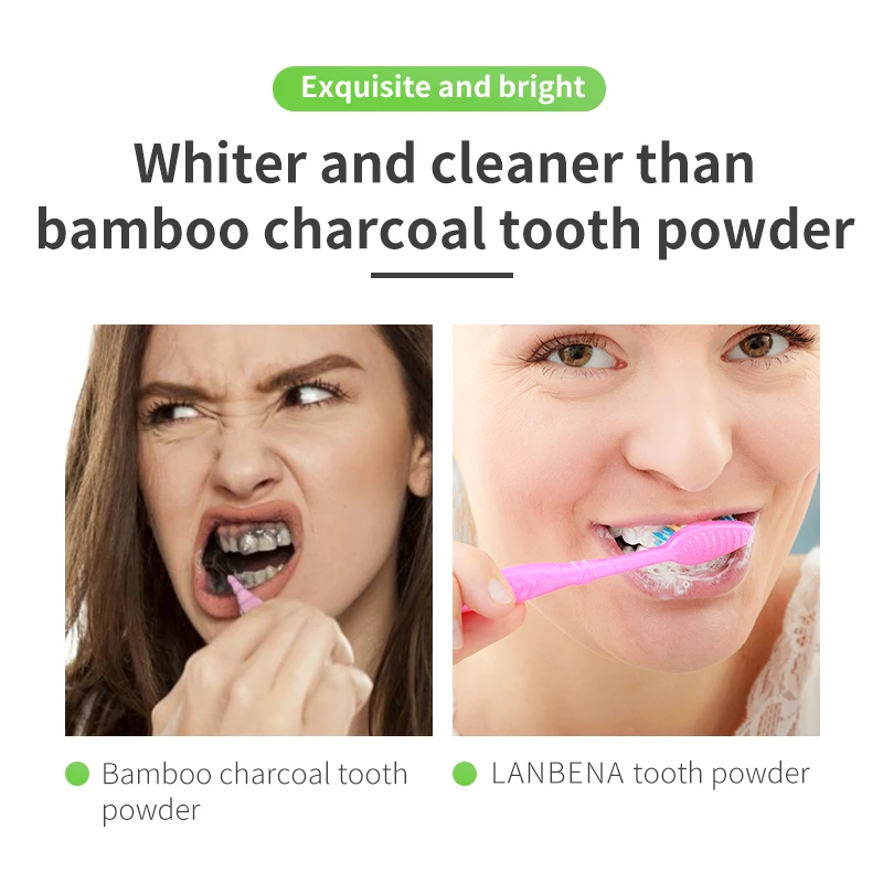 

LANBENA 55g Teeth Whitening Powder Remove Smoke Coffee Tea Stain Oral Care Tooth Tangy Hygiene Dental Cleaning Protect Bright