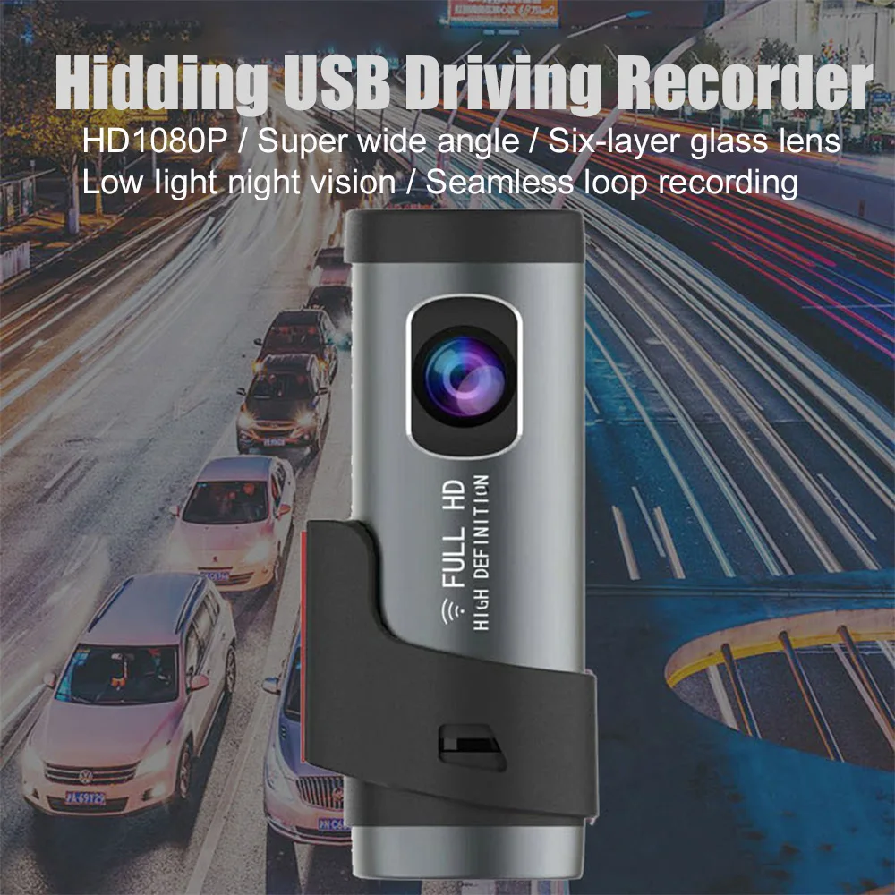 

Беспроводной USB-видеорегистратор Hidding с поддержкой Wi-Fi, HD-видеорегистратор с функцией ночного видения и циклической записи, парковочный монитор, Интеллектуальный голосовой видеорегистратор G20