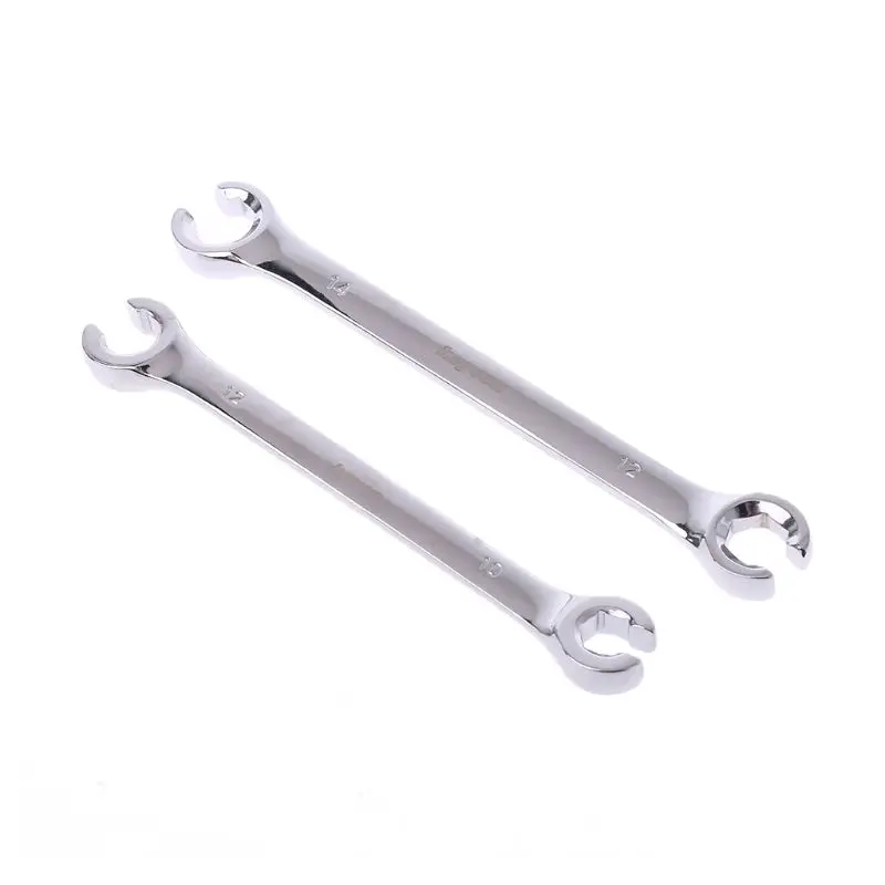 

2Pcs 10x12mm 12x14mm Flare Nut Wrench Brake Pipe Spanner Set Six Point Socket Tools For Vehicle Repairing