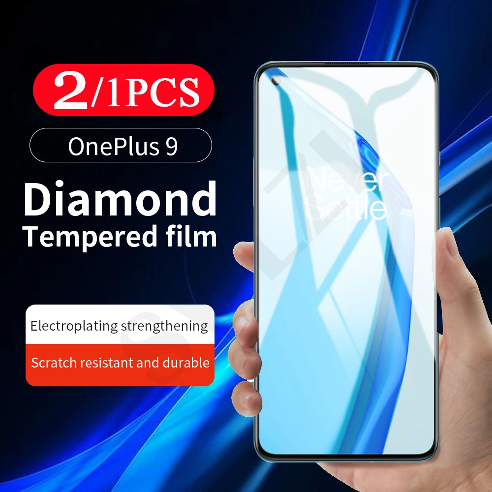 

2/1Pcs phone screen protector for oneplus 9 9R 9E Nord N10 N100 8 8T plus 7 7T pro tempered glass oneplus 6 6T protective film