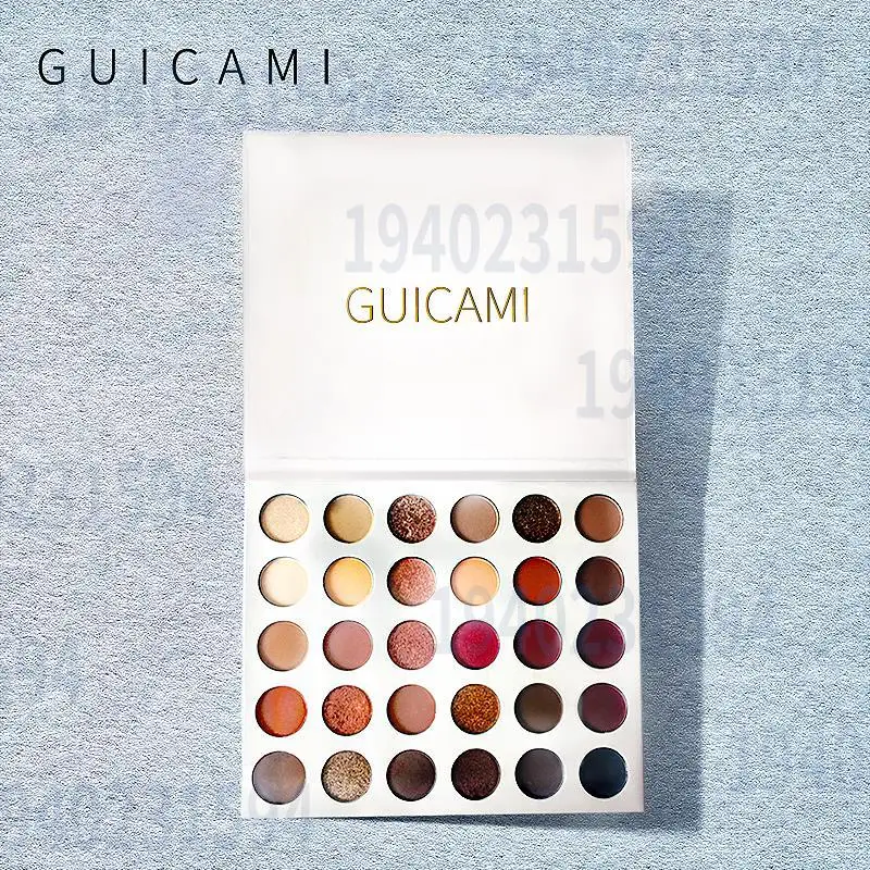 ГУИКАМИ Натуральная палетка теней для век Глиттер Перл, 30 цветов Легко наносится.