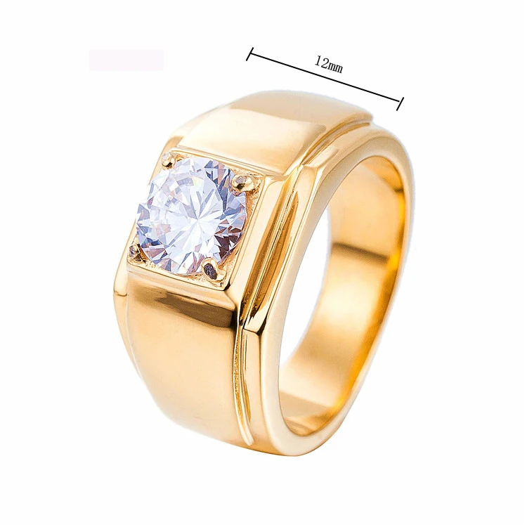 Men Women Stainless Steel Wedding Rings Gold Color Knight Templar Zircon Male Party Ring Medieval Signet Retro Vintag Gifts | Украшения и