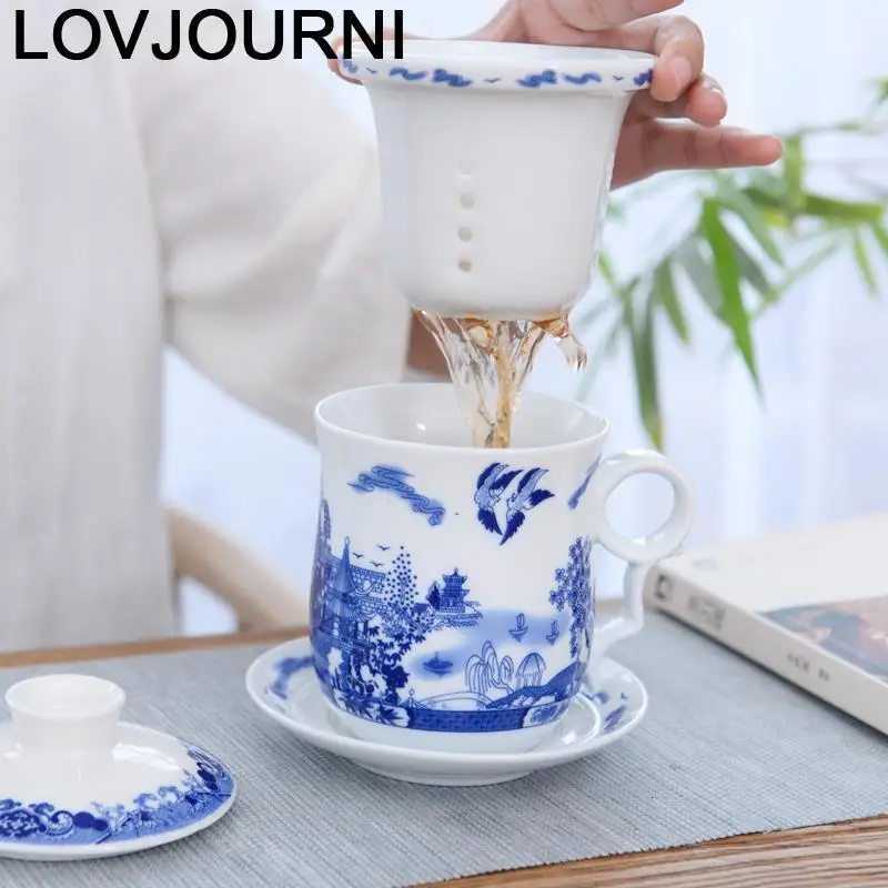 Большой чайный кофе Vajilla посуда для напитков Copo E Tazzine Caffe Cute Criativa Xicara путешествия