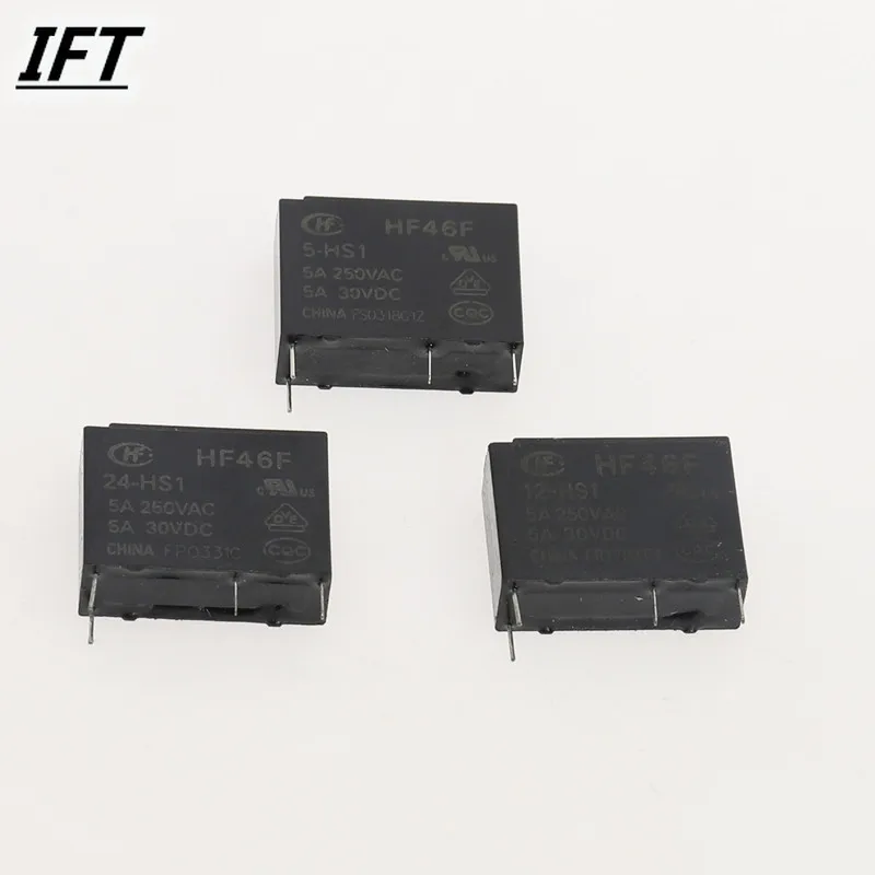 Фото 5 шт., 4 контакта, Φ HF46F 24-HS1 5 12-5A250VAC, реле, абсолютно новое №2