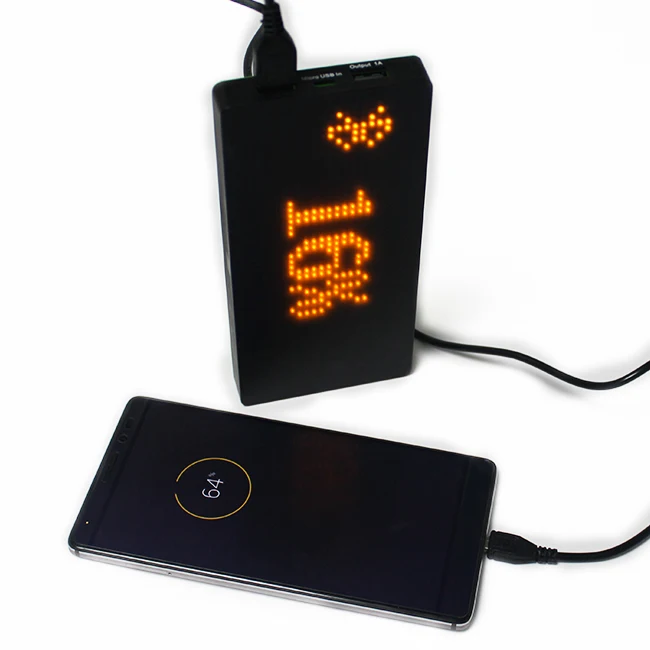 

portable charger 10000mah Smart Power Bank with Advertisement or LCD Clock Display