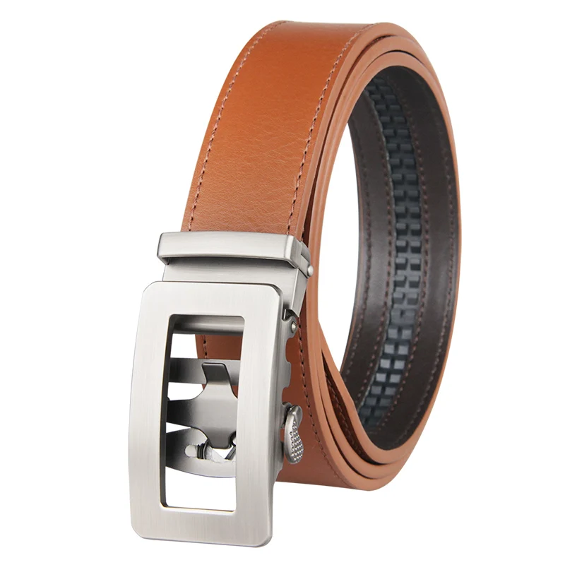 

Luxury Designer Leather Man Belt Top Quality Ratchet Belt Strap Automatic Gray Black Mens Belts Cowhide Golf Belt 120cm Length