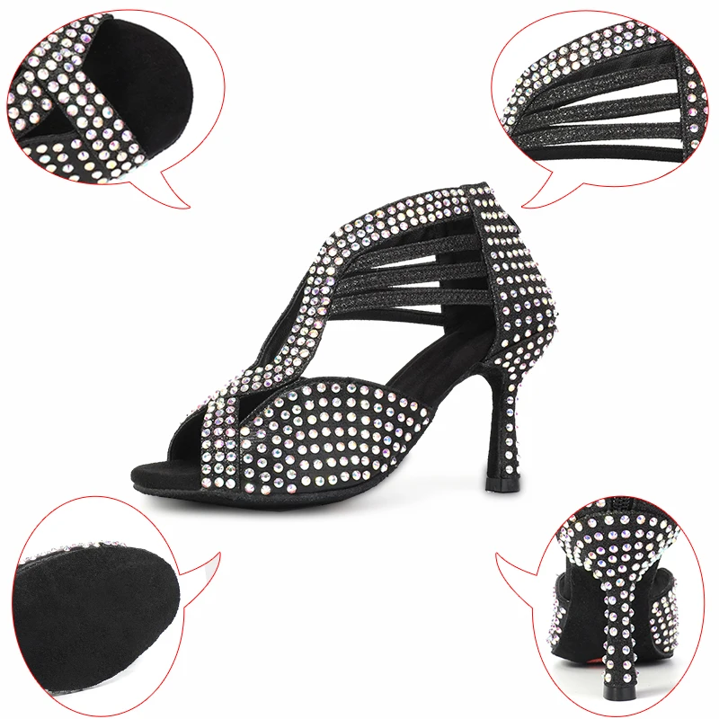 2020 Новый Для женщин каблуки Бальные Обувь для танцев с Стразы на шнуровке