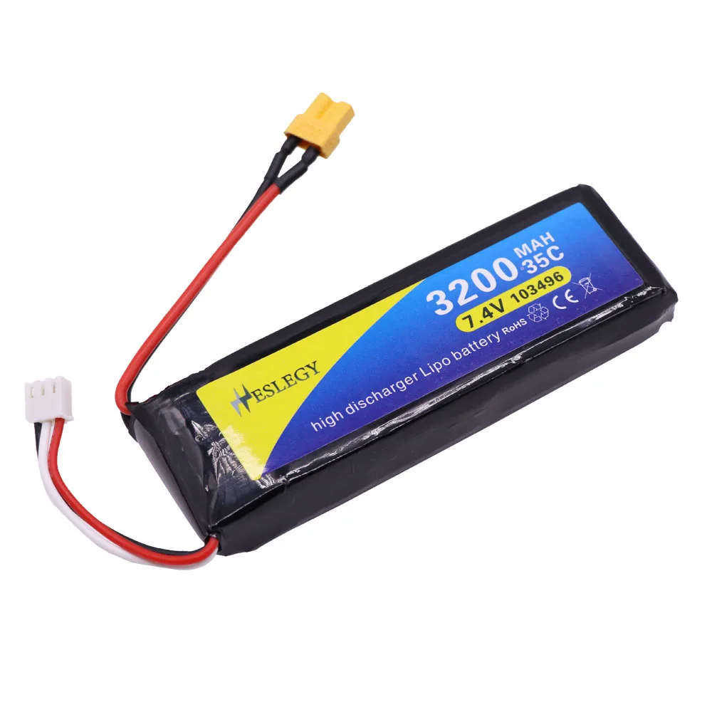 7.4V 3200mAh LiPo аккумулятор для запасных частей р/у квадрокоптера MJX Bugs 3 B3.