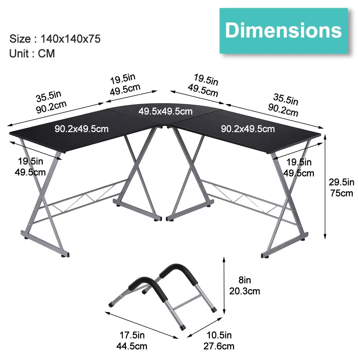 

L-Shaped Computer Table Corner Desks Working Live Streaming Table Large Capacity Writing Desk Workstation Living Room Furniture