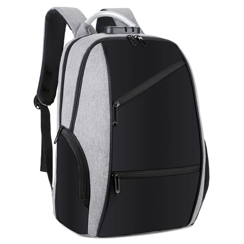 

Oxford Men Backpack Anti Theft with Code Lock Black Large Capacity Casual Bagpack Male