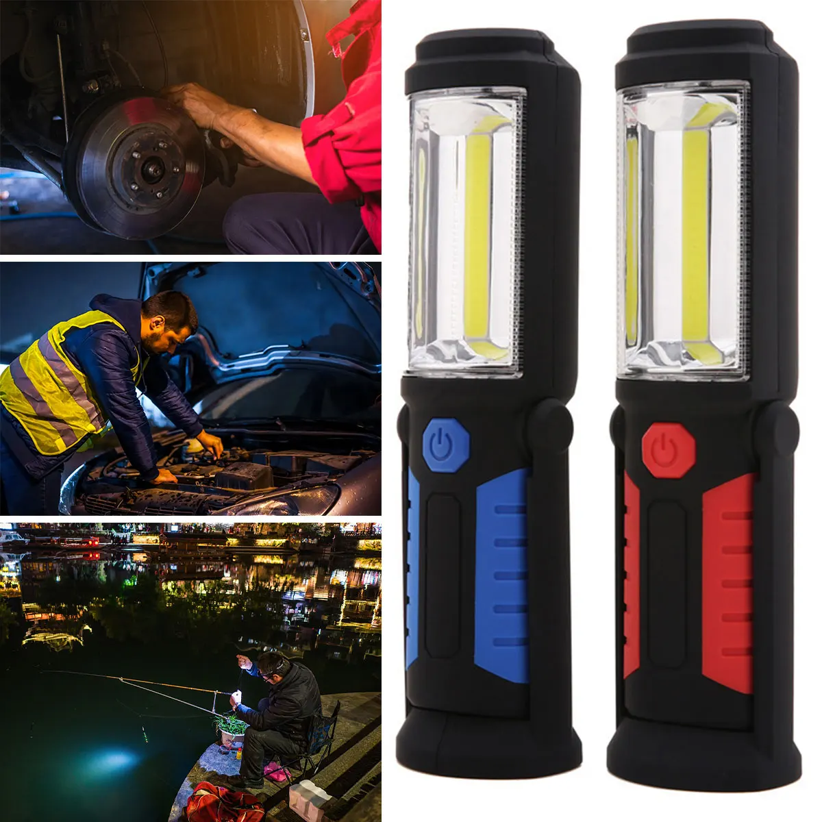 

Светодиодный фонарик с COB матрицей, два режима, регулируемая светодиодная ручная лампа, 1500 лм, высокая яркость, мАч, светодиодный Рабочий фон...