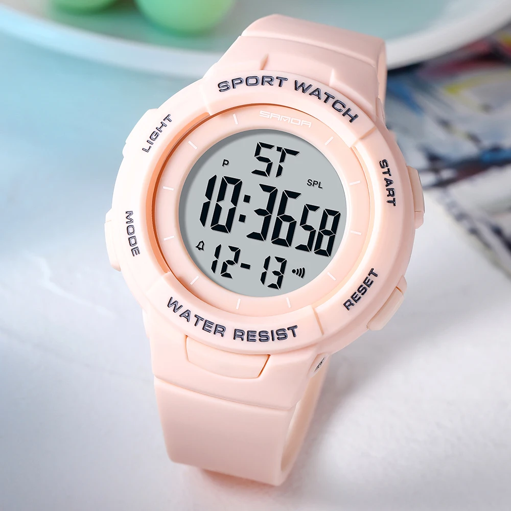 Электронные наручные часы Sanda для мужчин и женщин модные повседневные