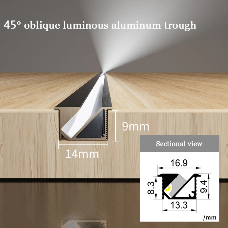 

Under Cabinet Led Shelf Lights 45 Degree Beam Lighting Ultra-Thin Hidden Led Aluminum Profile Recessed Closet Bar Strip Lamps