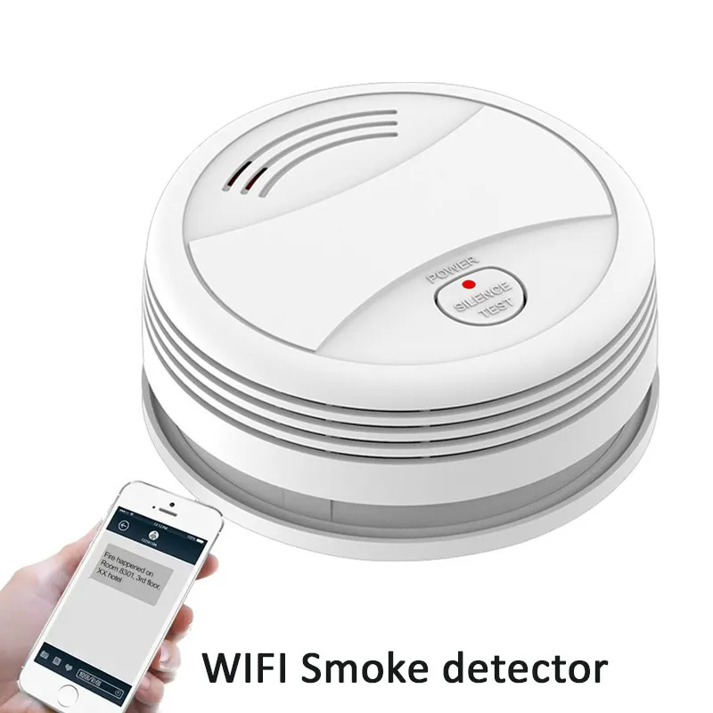 Детектор дыма приложение Tuya Wi Fi телефон пуш ап противопожарной защиты Сенсор
