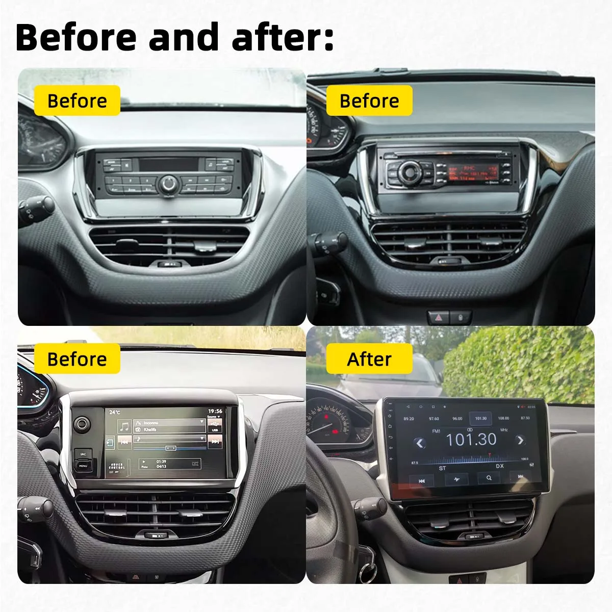 2 din android car radio stereo for peugeot 2008 208 2012 2018 10 1 screen multimedia navigation head unit gps auto audio player free global shipping
