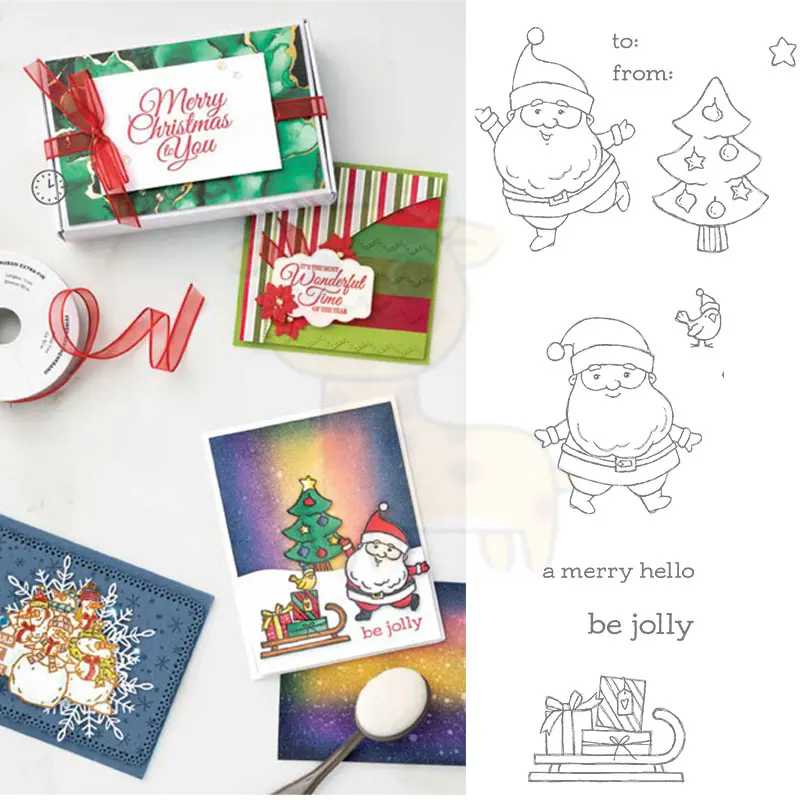 

New Be Jolly Cutting Dies And Stamps Scrapbook Diary Decoration Stencil Embossing Template DIY Greeting Card Handmade 2021