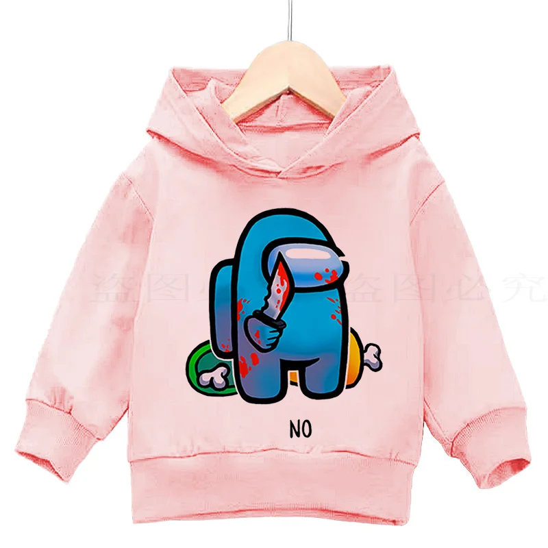 

Autumn and winter 2021 Among Us Hoodies New Boys and Girls Among Us Hooded Sweater Hooded Cartoon Children's Pink sweater Game